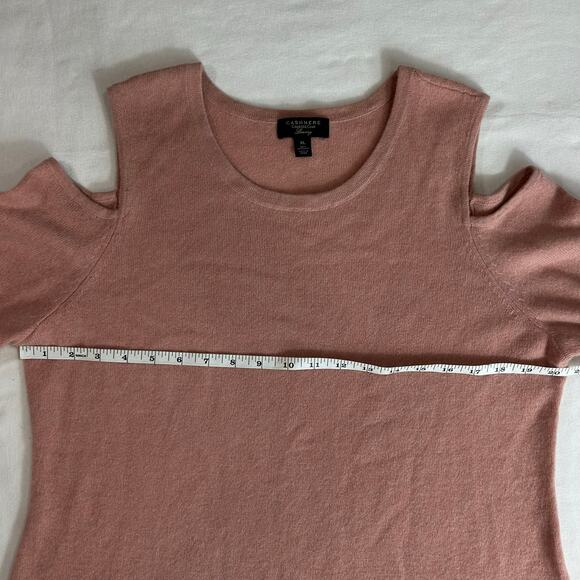 Charter Club Cashmere Women's XL Cold-Shoulder Long Sleeve Sweater Pink - Picture 5 of 8